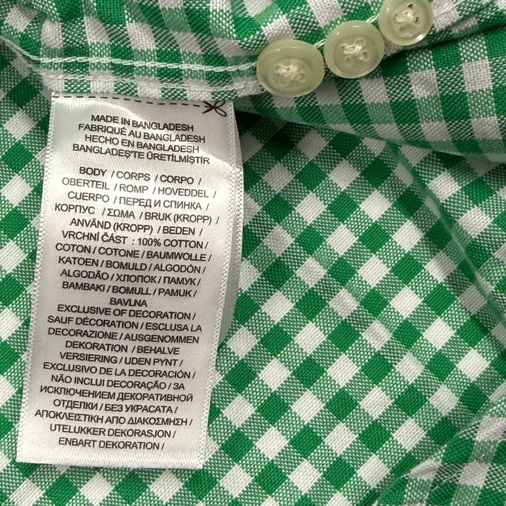 Polo Ralph Lauren Mens 5XB Green Gingham Check Button Down Shirt Classic Fit NWT